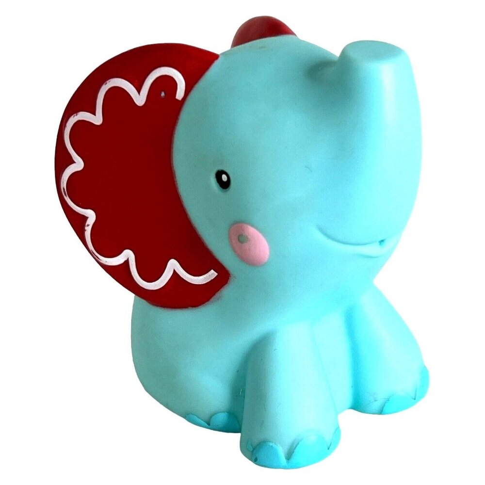 2014 Fisher Price Little People Blue Elephant Red Ears Noah Ark Jungle Animal
